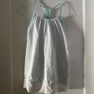 Ivivva by Lululemon Double Dutch Tank Top White and Blue Stripes